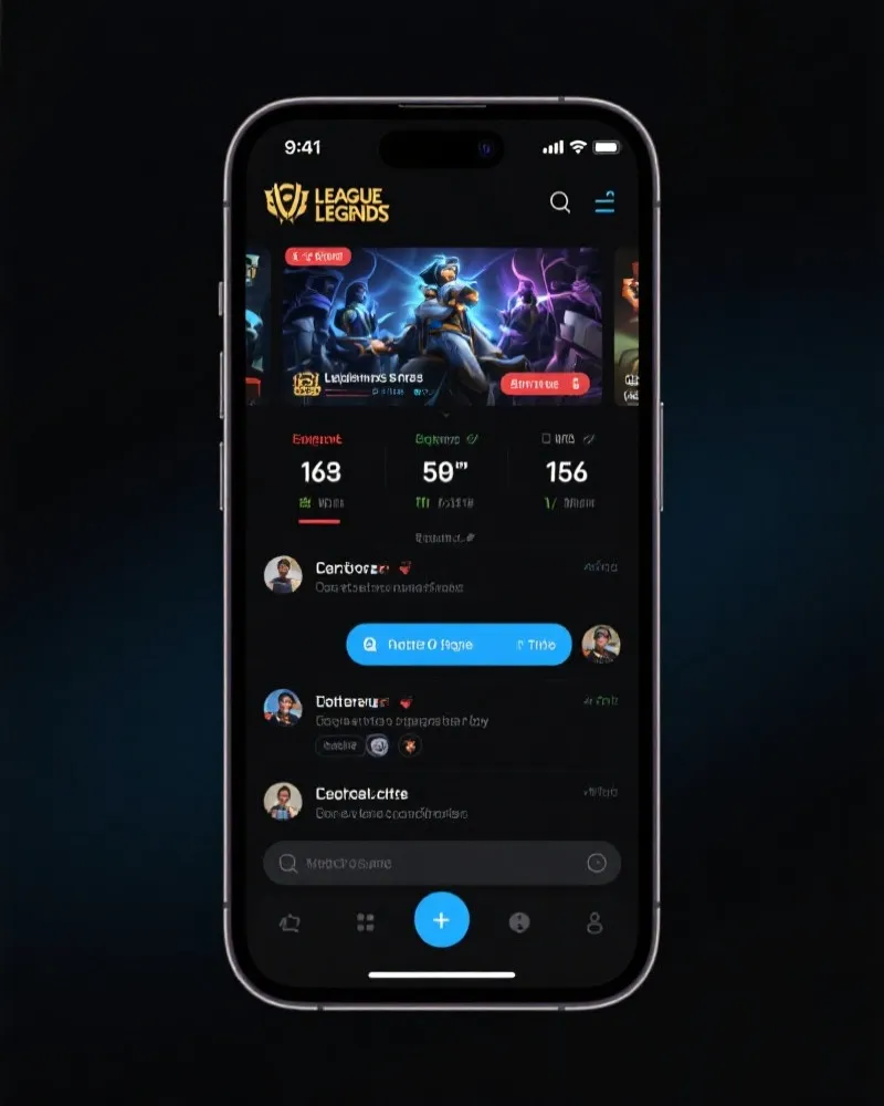 英雄联盟直播App界面展示